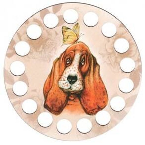 Garenhouder Multiplex - Rond opdruk Hond