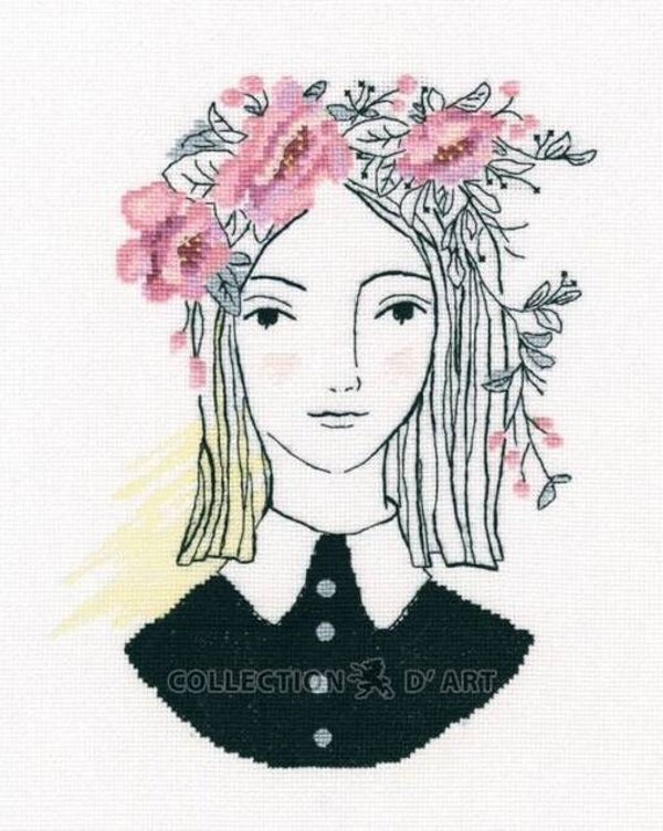 Borduurpakket - In the Haze of Pink Flowers
