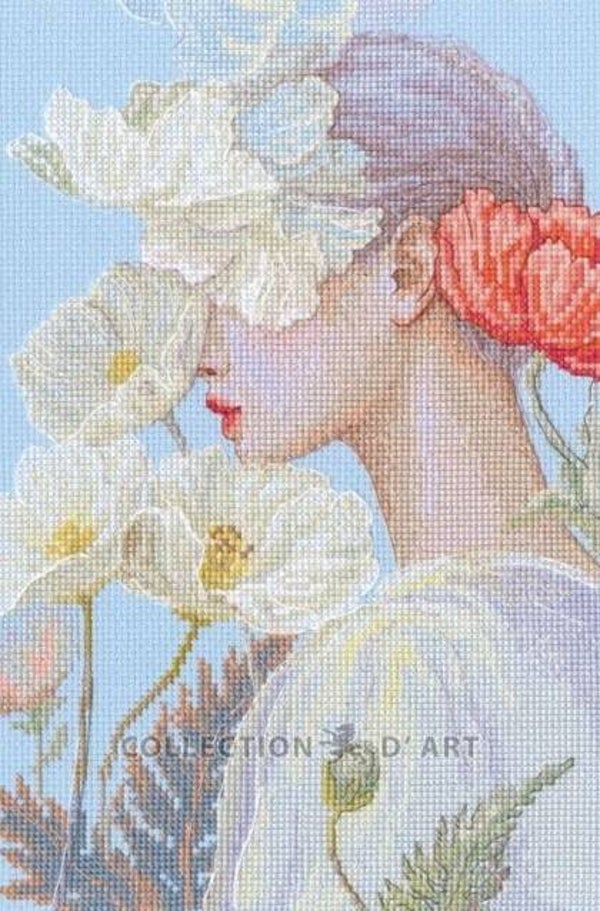 Borduurpakket - Lady with Flower