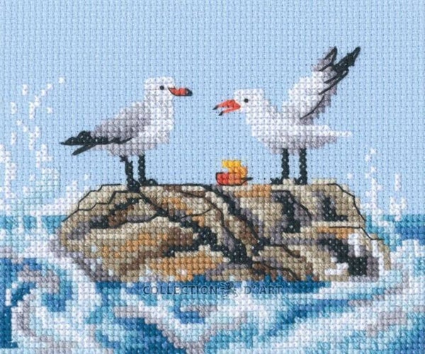 Borduurpakket - Seagulls on Rock