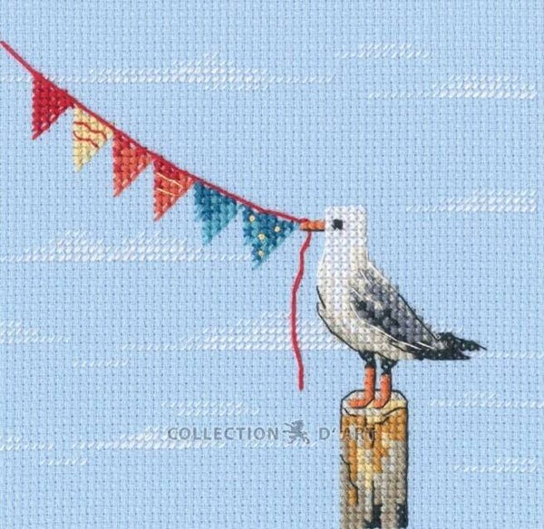 Borduurpakket - Seagull with Flags