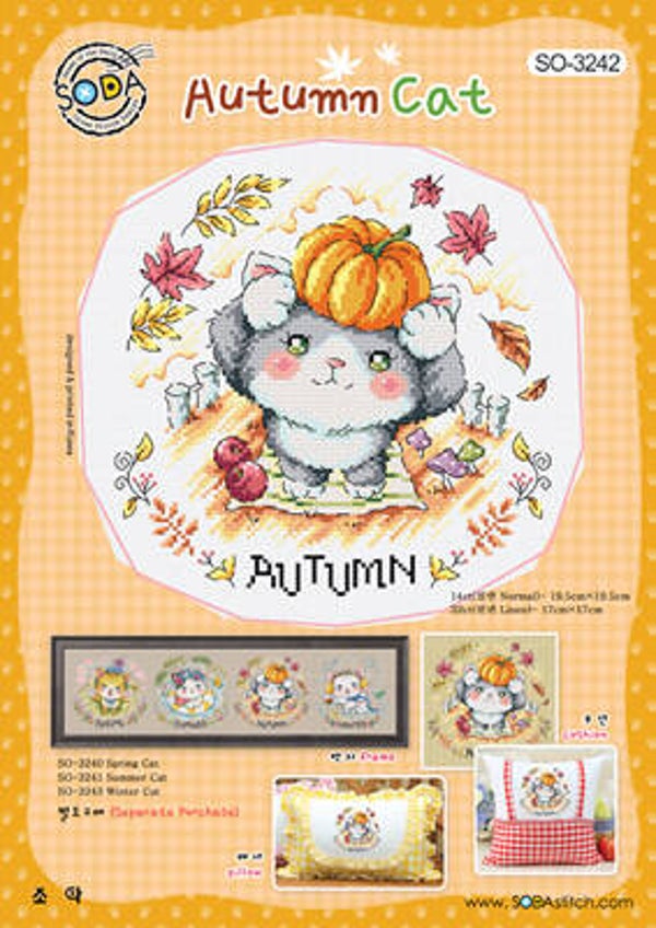 Borduurpatroon - Autumn Cat