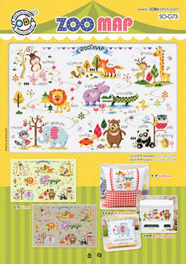 Borduurpatroon - Zoo Map