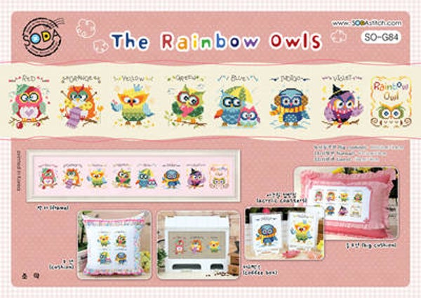 Borduurpatroon - The Rainbow Owls