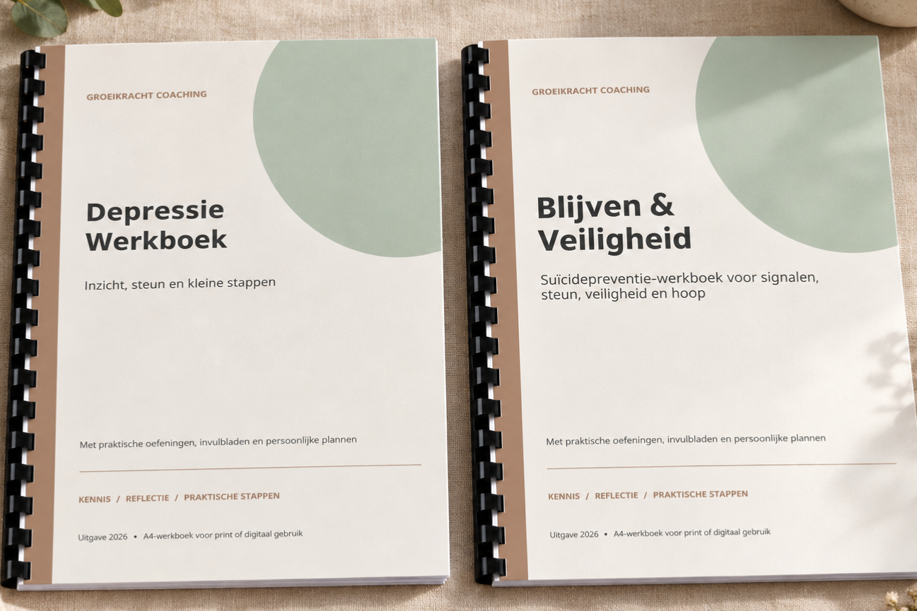 🤍 Depressie & Suïcidepreventie – twee werkboeken over inzicht, steun en herstel