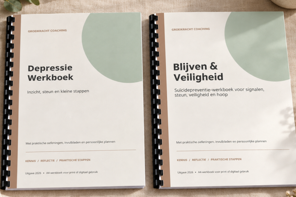 🤍 Depressie & Suïcidepreventie – twee werkboeken over inzicht, steun en herstel
