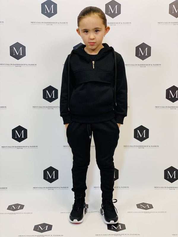 Tracksuit Unisex Junior Zwart Slim Fit