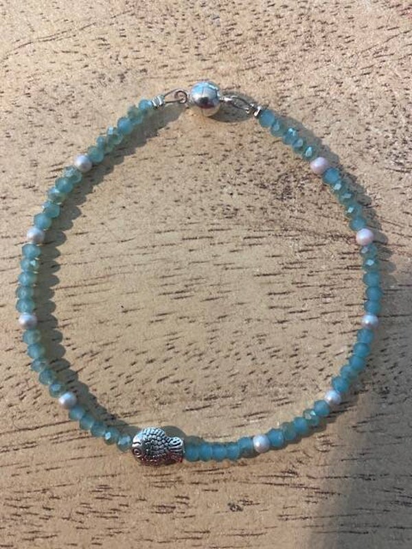 Armband aqua L | Fisch