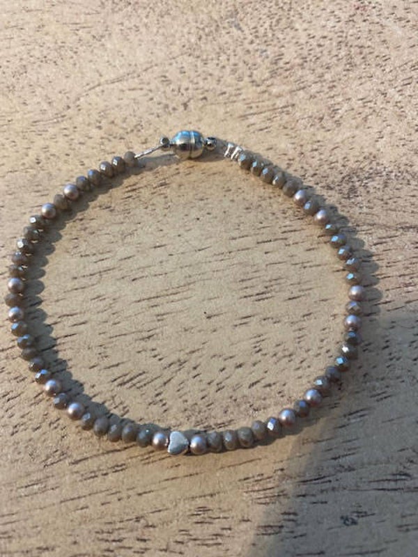 Armband taupe M | Herz