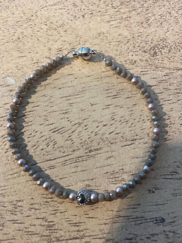 Armband taupe M | Herz