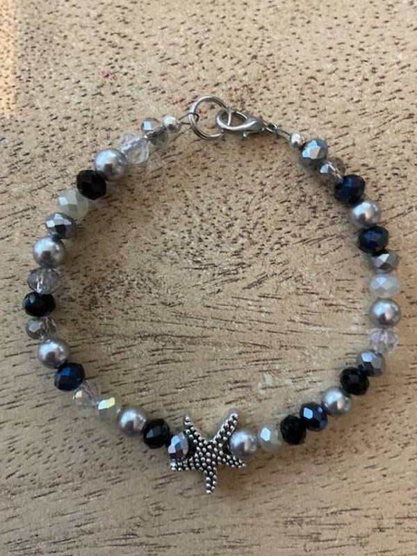 Armband s/w L | Seestern