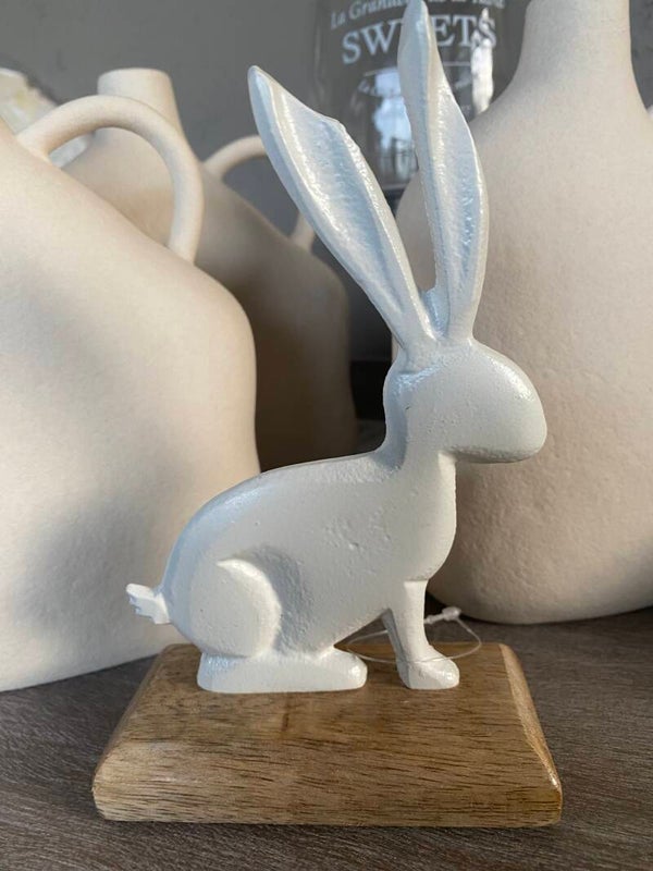 Hase weiß Alu/Holz