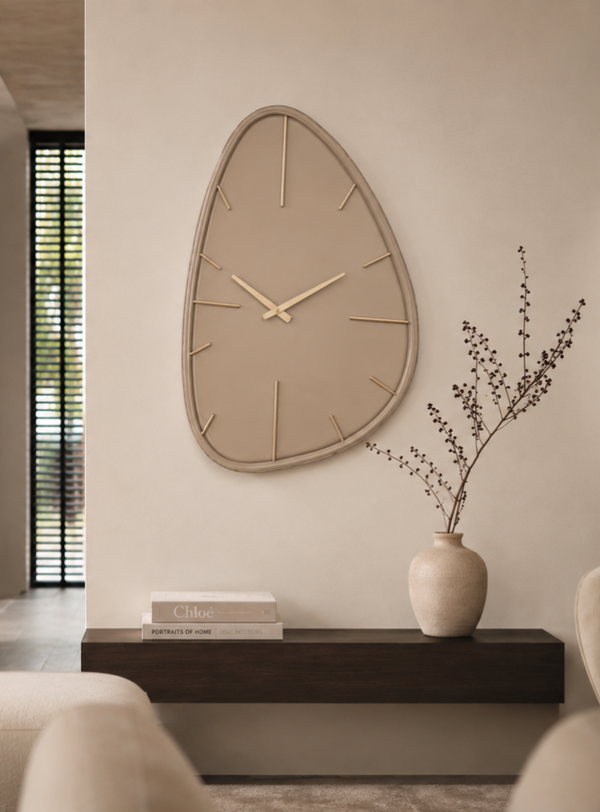 Wandklok beige 71 cm