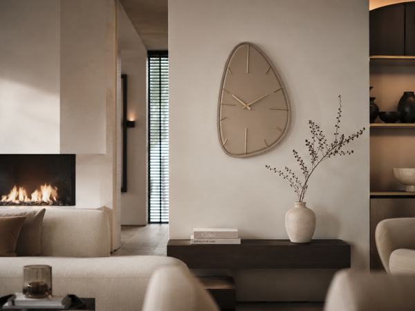 Wandklok - beige 48 cm