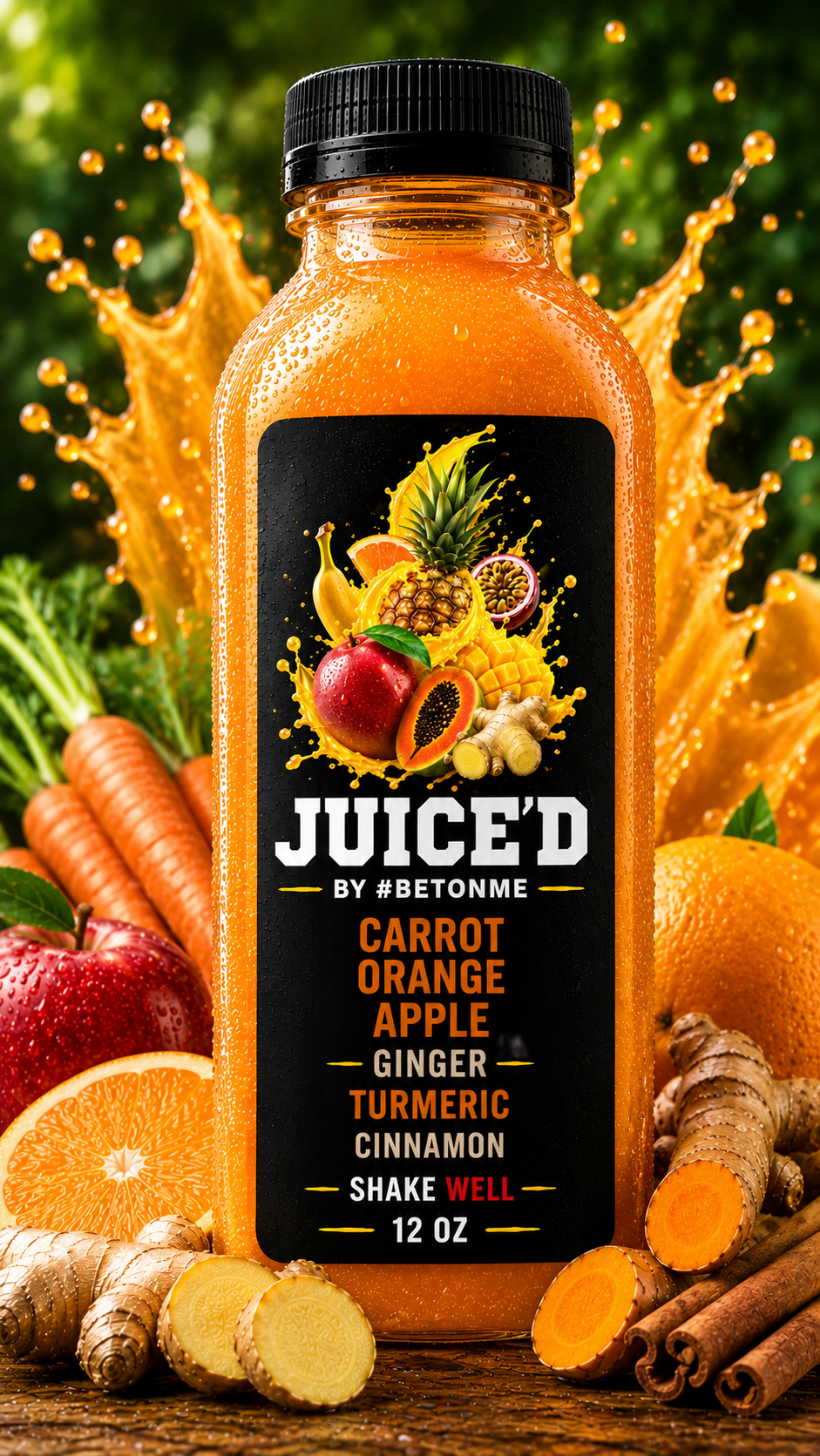 Carrot, Orange, Apple, Ginger, Turmeric & Cinnamon