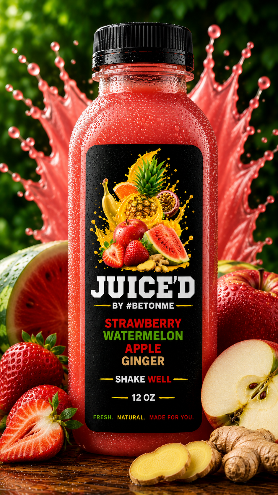 Strawberry, Watermelon, Apple with Ginger