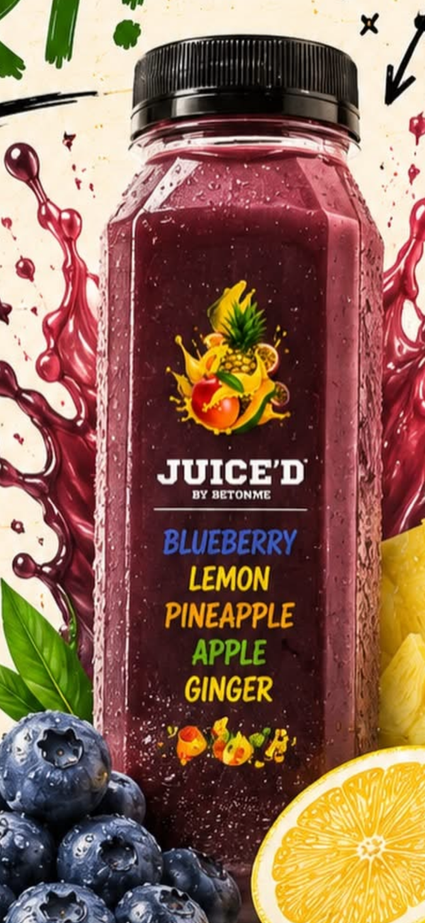 Blueberry, Pineapple, Lemon, Apple