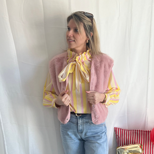 Liva - Faux Fur Gilet Pink