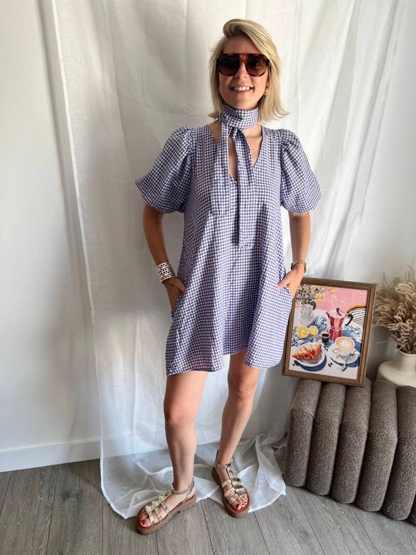 Jasmijn - Lila Vichy Dress