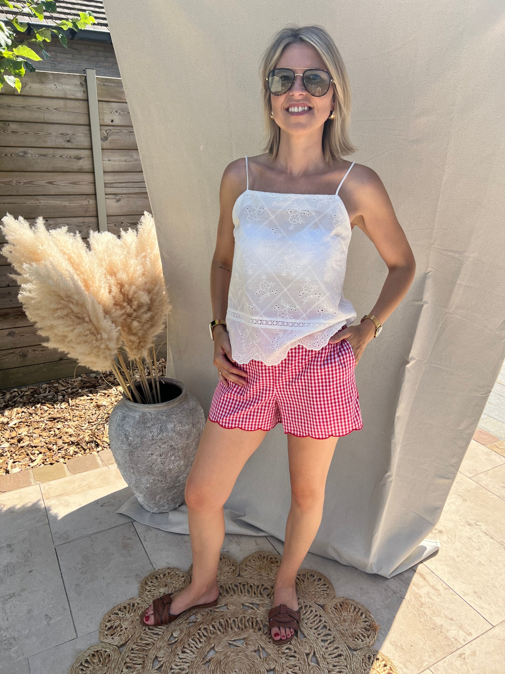 Esther - Red Vichy Short