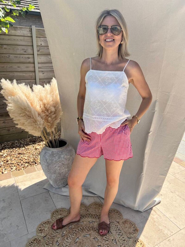 Esther - Red Vichy Short