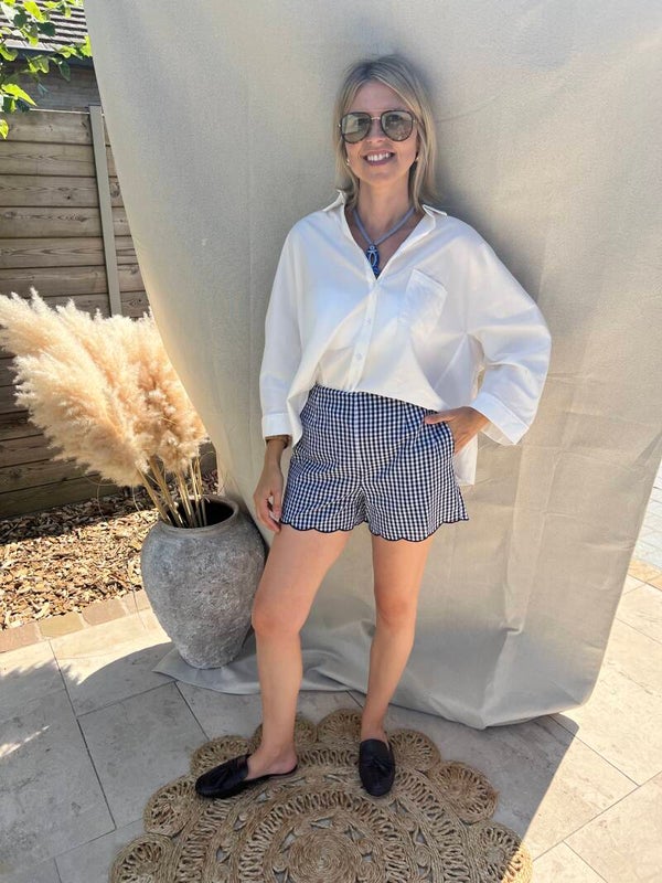 Esther - Navy Vichy Short
