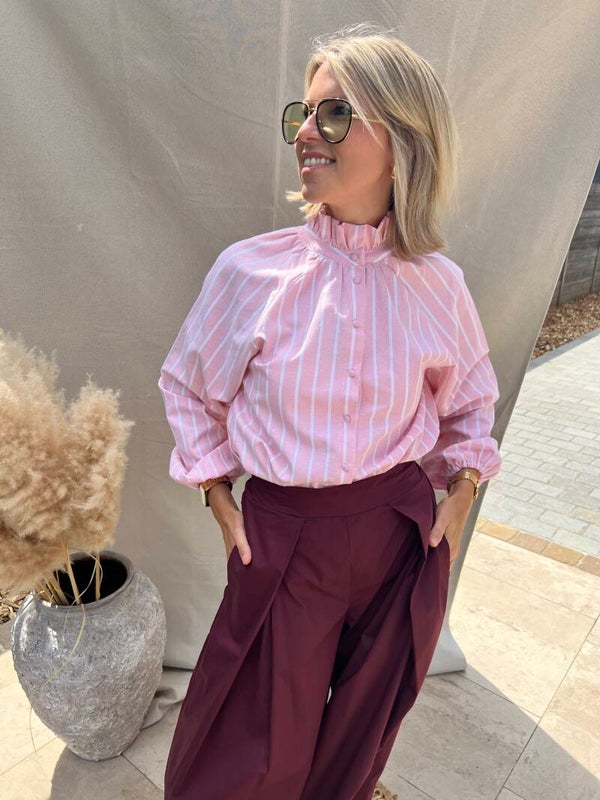 Loua - Pink Striped Blouse