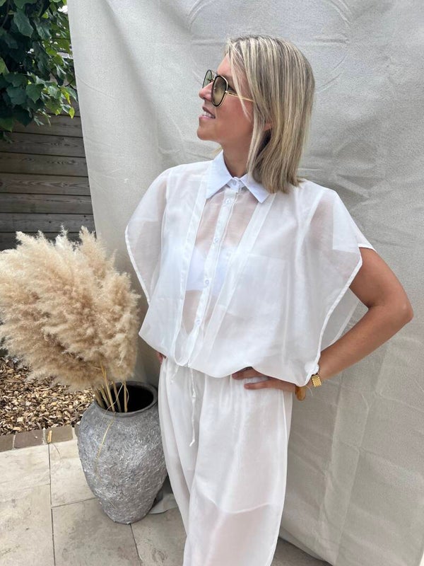 Ayla - White Blouse Transparant