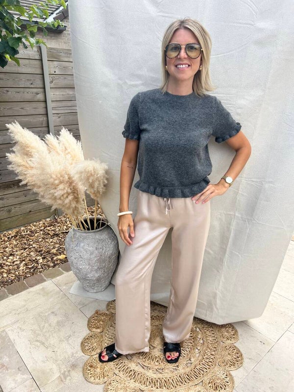 Mary - Champagne Satin Pants