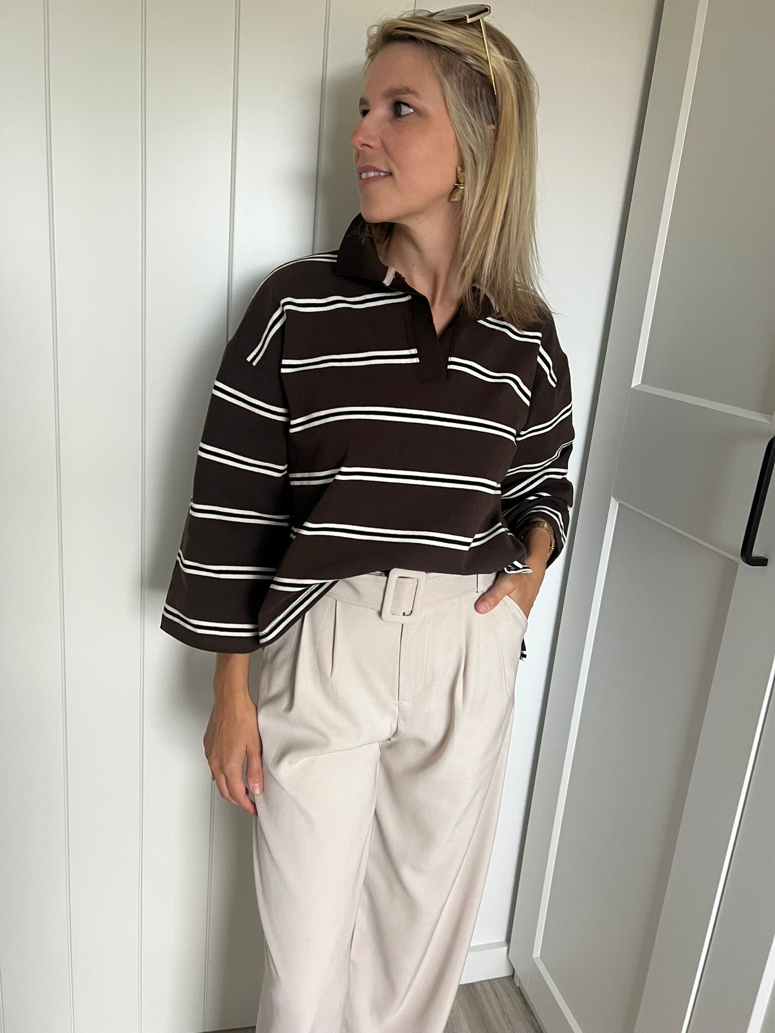 Ella-June - Brown Striped Shirt