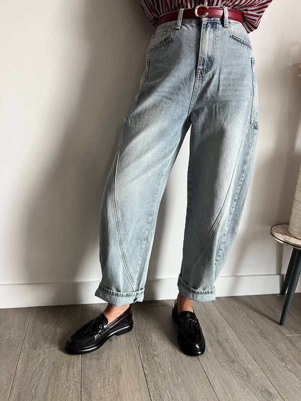 Dante - Light Washed Barrel Denim