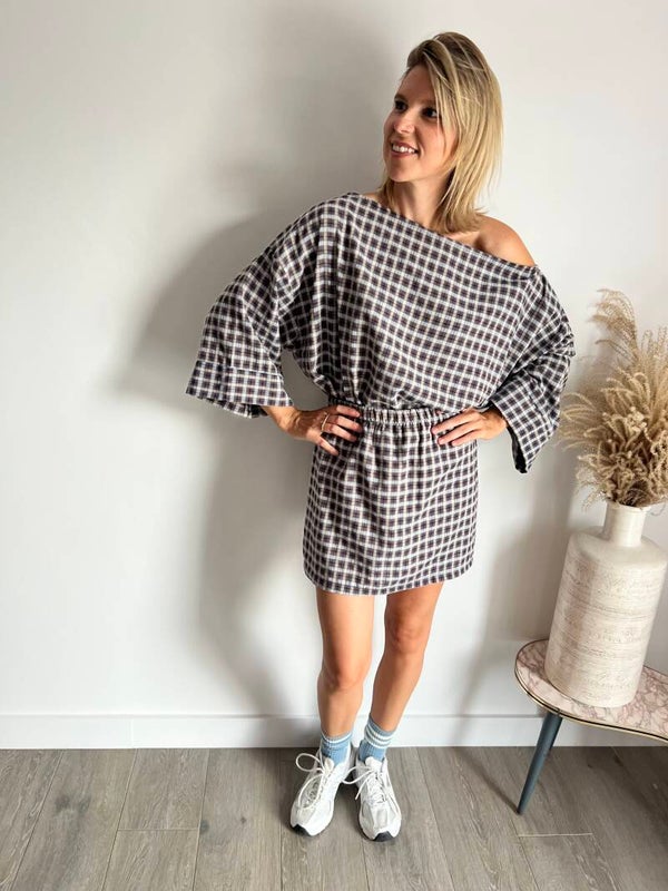 Indy - Blue Carreaux Skirt