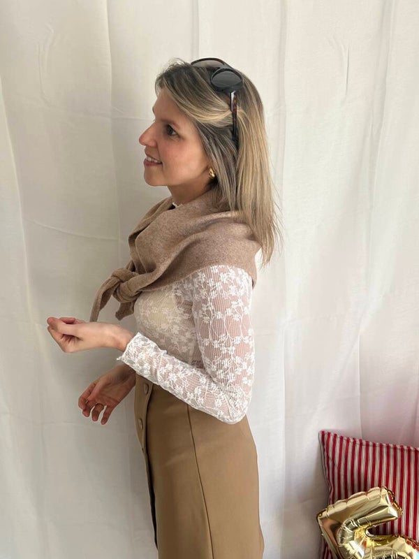Milou - Taupe Triangle Scarf