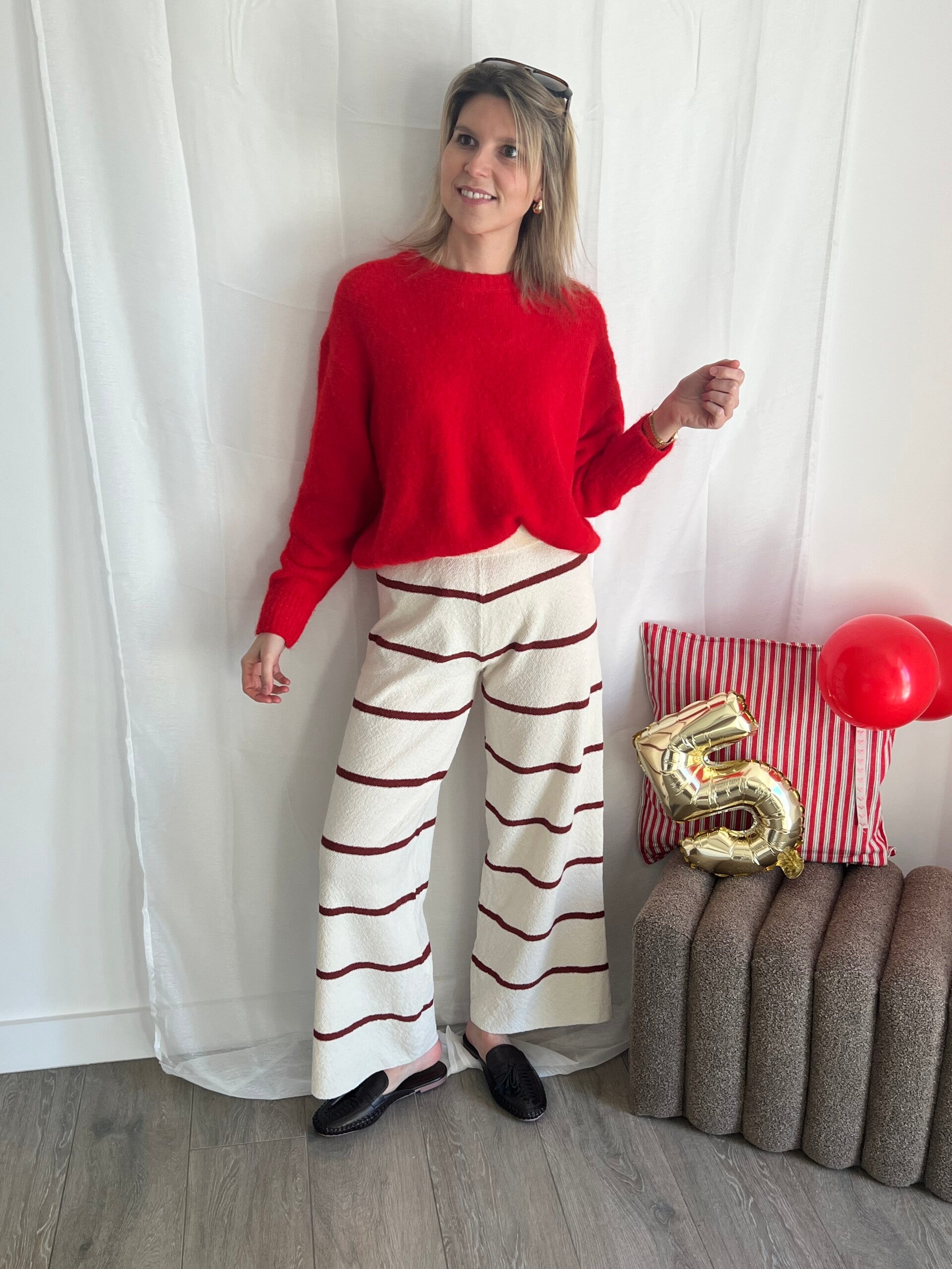 Saar - Striped Pants Red