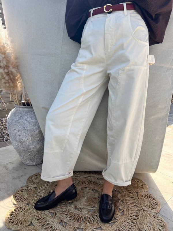 June - Ecru Baggy Pants