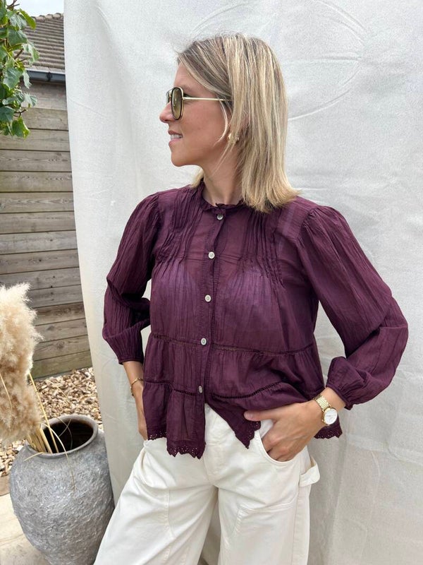 Rachel - Bordeaux Blouse