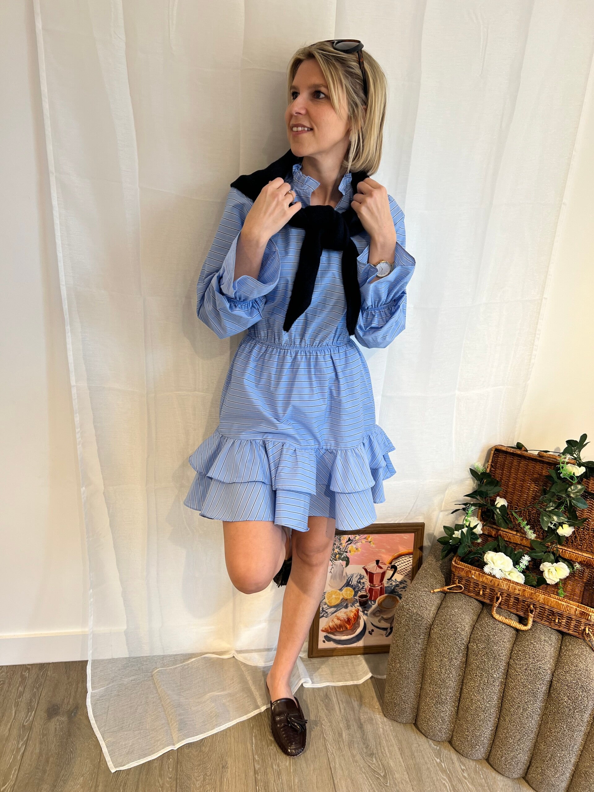 Millie - Striped Blue Dress