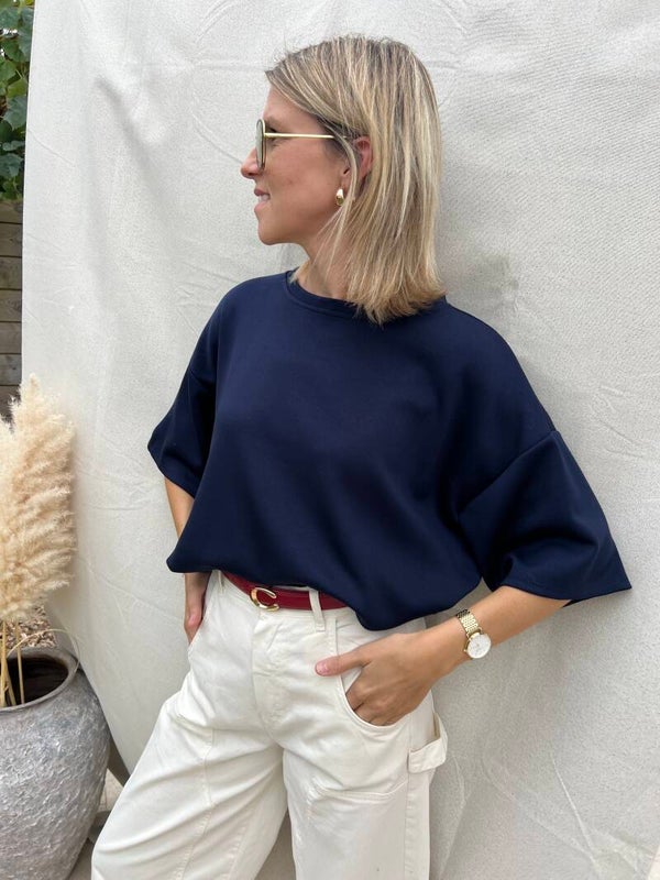 Ruby - Navy Balloon Shirt