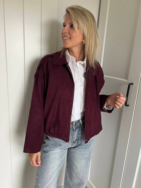 Caterina - Burgundy Suède Jacket