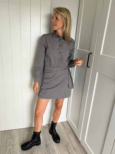 Kay - Kaki Vichy Dress