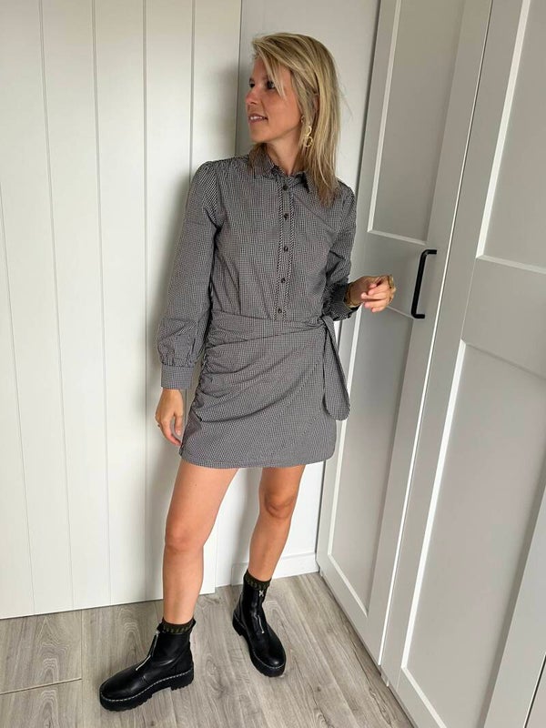 Kay - Kaki Vichy Dress