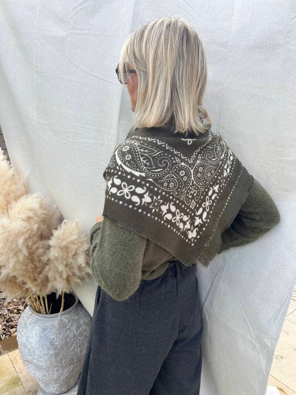 Khaki Paisley Scarf