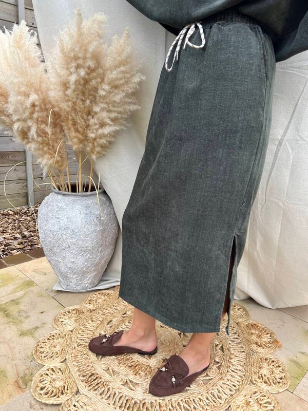 Rox - Green Velvet Skirt
