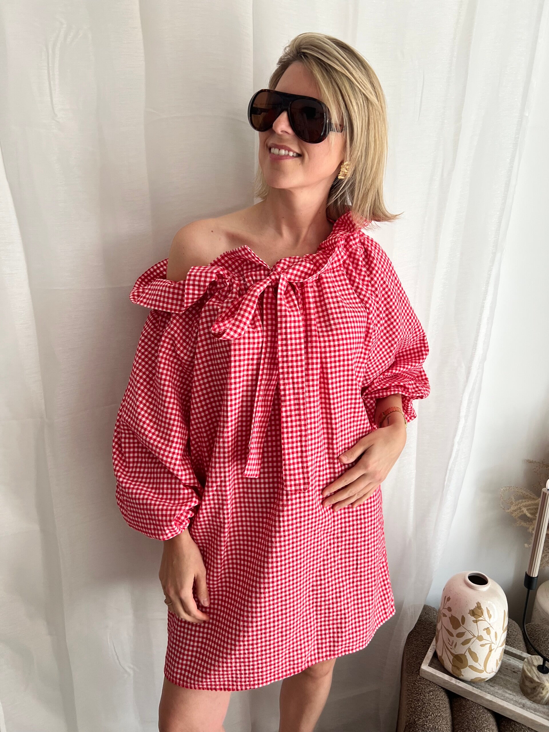 Juliana - Red Vichy Dress