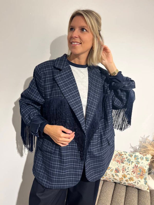 Roxane - Navy Blazer Fringes