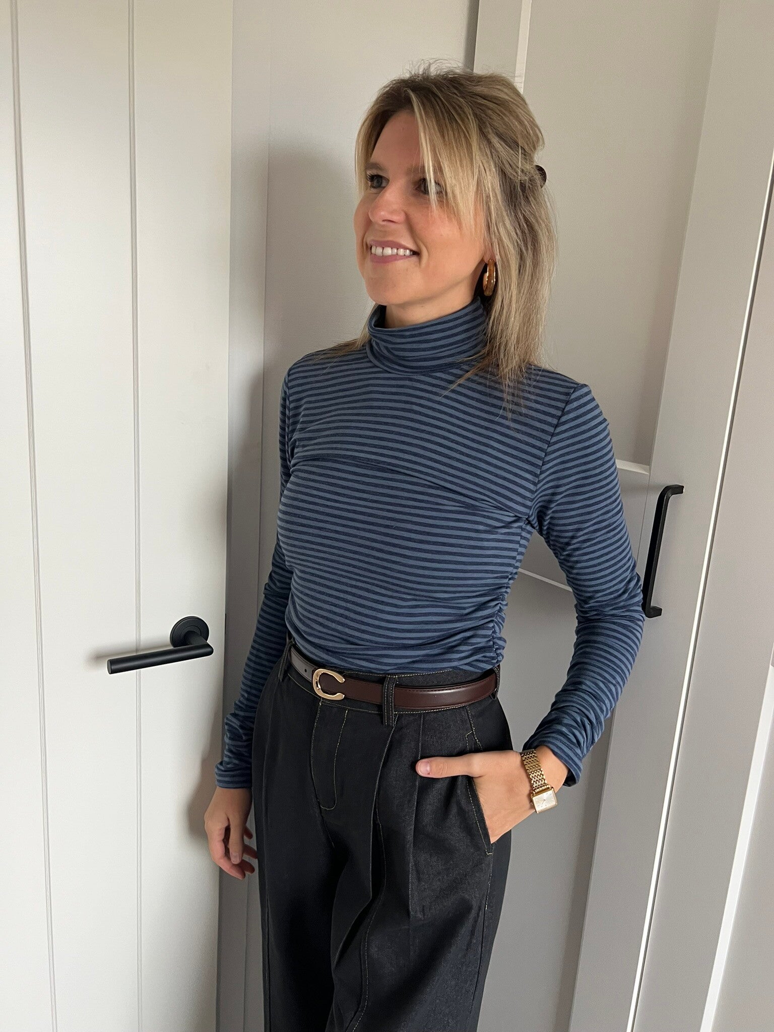 Joséphine - Blue Turtleneck