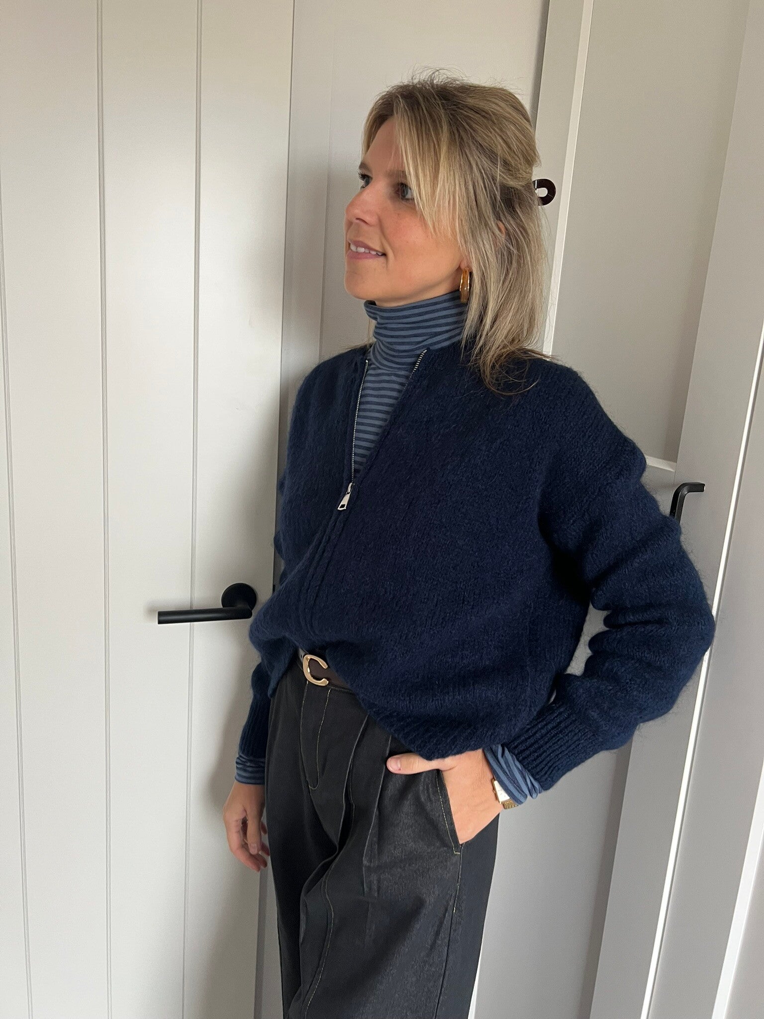 Claire - Navy Gilet Mohair