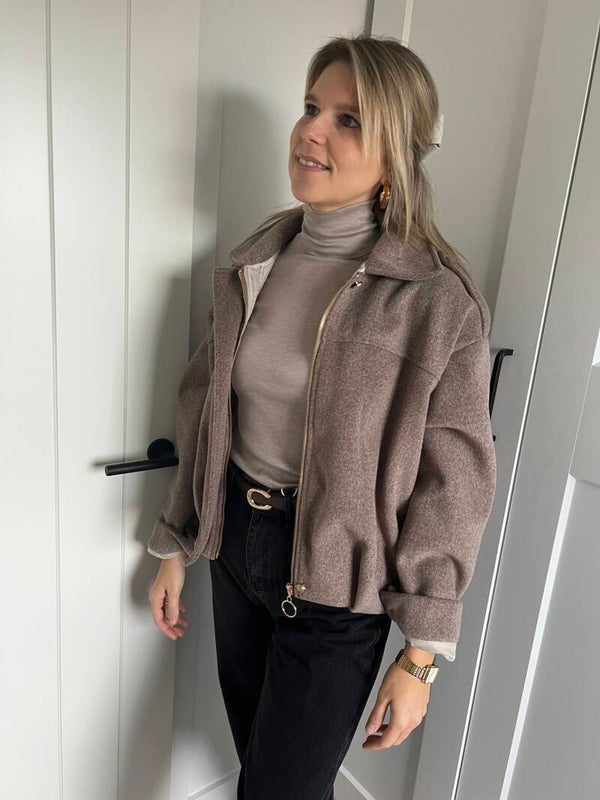 Poppy - Taupe Wool Jacket