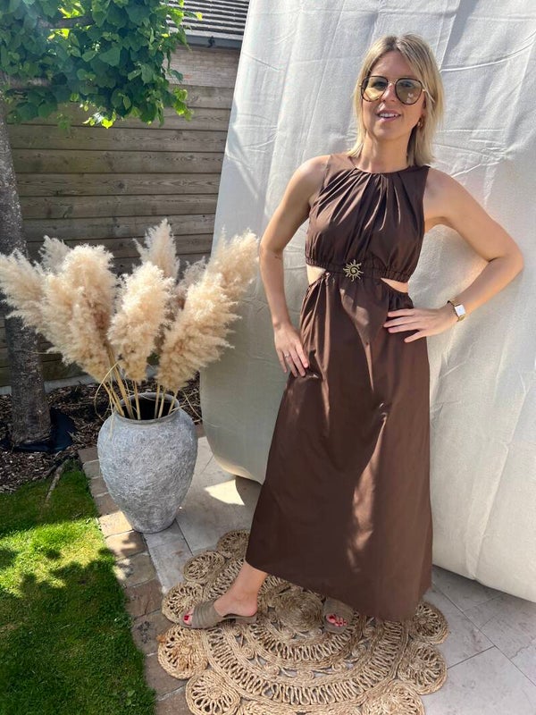 Gabrielle - Brown Cut Out Dress