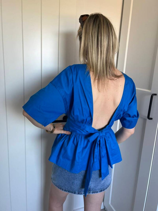 Blanche - Backless Top Bow